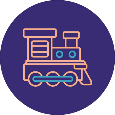 Lokomotif. Web simgesi basit illüstrasyon