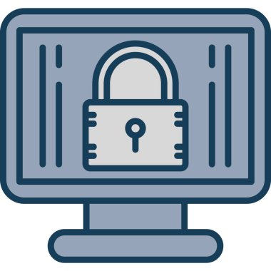 İnternet güvenlik koruma simgesi - ana hatları biçiminde