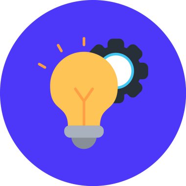 düz biçimli ampul yaratıcı fikir simgesi