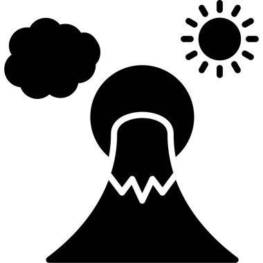 Bulut güneş simgesi katı bir şekilde