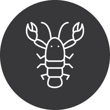 Istakoz simgesi, basit vektör illüstrasyonu