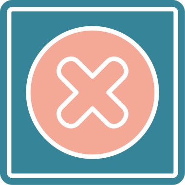 Haç yok. Web simgesi basit illüstrasyon