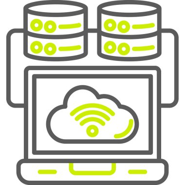 veri depolama vektörü simgesi modern ince çizgi çizimi