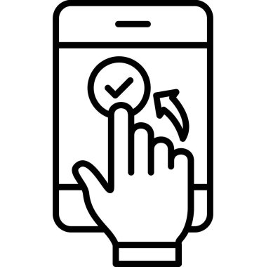 el ele tutuşan cep telefonu, dış hat simgesi, vektör illüstrasyonu