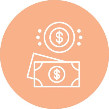 Dolar. Web simgesi basit illüstrasyon