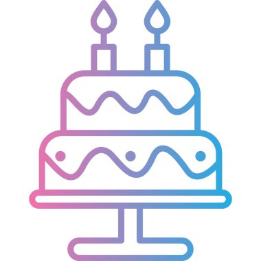 doğum günü pastası simgesi ana hatlarıyla
