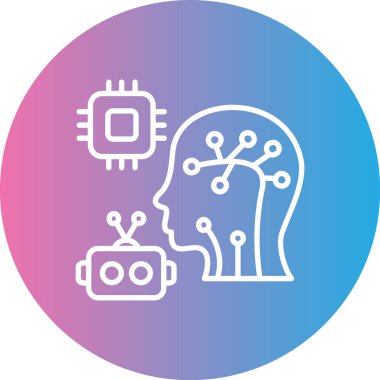 beyin ikonu vektör illüstrasyonu