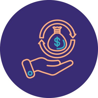 Dolar. Web simgesi basit illüstrasyon