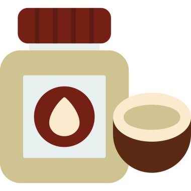 Hindistan cevizi yağı şişesi simgesi, vektör illüstrasyonu