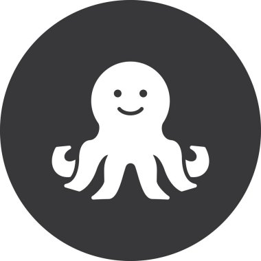 ahtapot vektör simgesi. Beyaz arkaplanda biçim vektör logosu izole edildi.