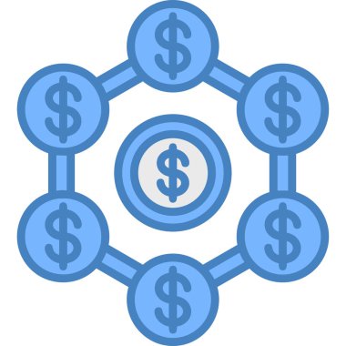 Dolar. Web simgesi basit illüstrasyon