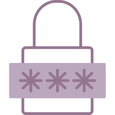 parola kilidi renk çizgisi simgesi, güvenlik ve güvenlik, güvenli işaret, vektör grafikleri, beyaz arkaplan üzerinde doğrusal desen, 10 PS.