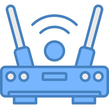 Kablosuz ağ yönlendirici simgesi. kablosuz yönlendirici vektör simgesi rengi düz izole