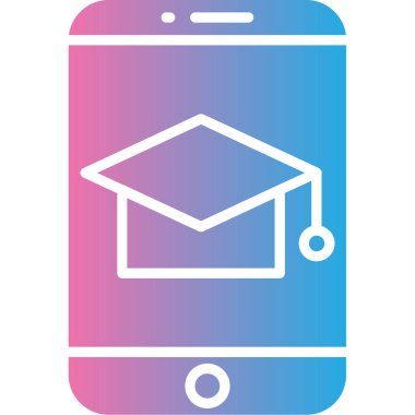 Mezuniyet. Web simgesi vektör illüstrasyonu