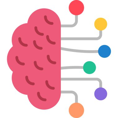 Beyin. Web simgesi basit illüstrasyon