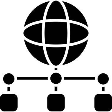 Genel ağ simgesinin vektör illüstrasyonu