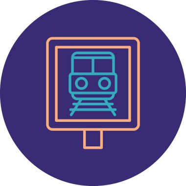 tren simgesi, vektör illüstrasyonu