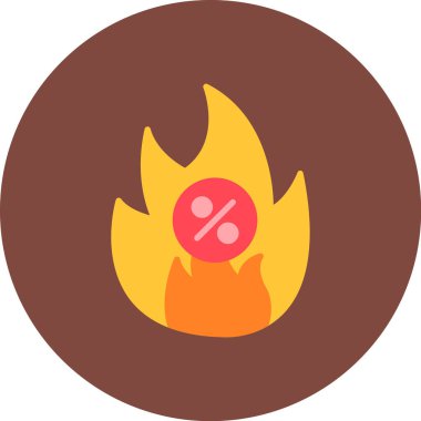 Bir ateş simgesinin vektör illüstrasyonu