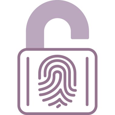 parmak izi ikonu vektör illüstrasyonu. Parmak izi güvenlik sembolü. parmak izi
