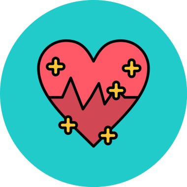 Kalp ikonu vektör illüstrasyonu