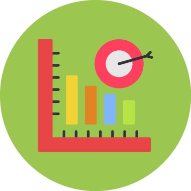 Web, vektör, seo, istatistik için grafiksel düz simge