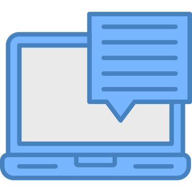 Sohbet ileti simgesi, vektör illüstrasyonu