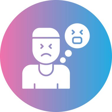 Konuşma kabarcığı vektör çizimi olan üzgün adam