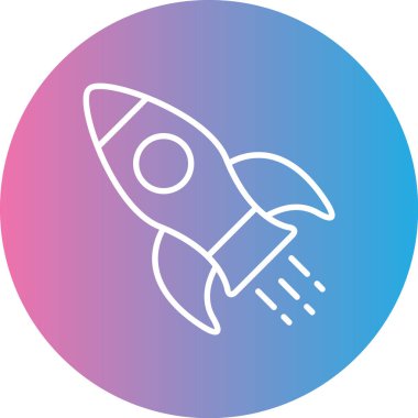 Roket. Web simgesi basit illüstrasyon