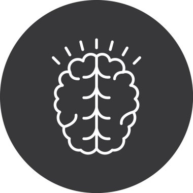 Beyin simgesi, vektör illüstrasyonu