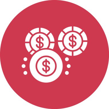 dolar sikke simge, vektör çizim