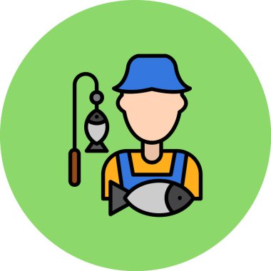 Balıkçılık simgesinin vektör illüstrasyonu