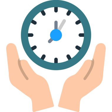 zaman yönetim simgesi düz izole vektör