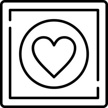 Kalp ikonu vektör illüstrasyonu