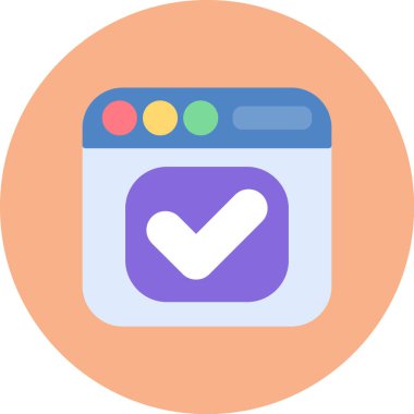 onaylanmış web simgesi, vektör tasarımı