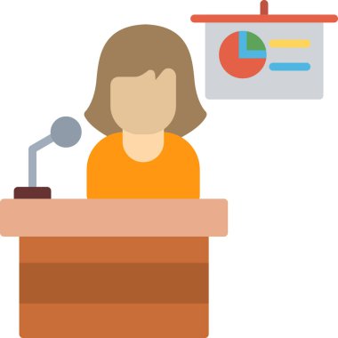 Sunum Simgesi, Basit Renk Vektörü İllüstrasyonu