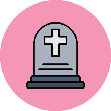 mezar simgesi vektörü izole edildi