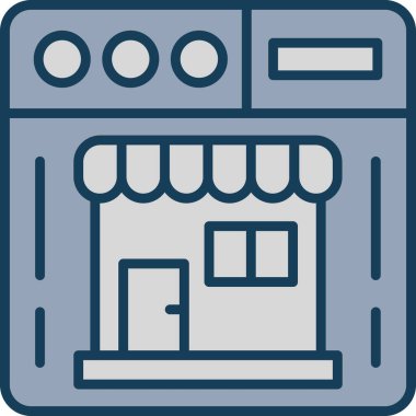 Dükkan. Web simgesi basit illüstrasyon