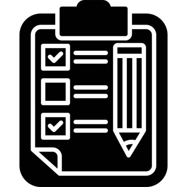 Kontrol listesi simgesi, vektör illüstrasyonu