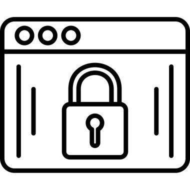 Kilit. Web simgesi basit illüstrasyon