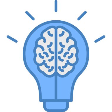 Beyin. Web simgesi basit illüstrasyon