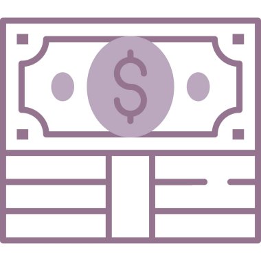 Dolar Simgesi, Basit Renk Vektörü İllüstrasyonu