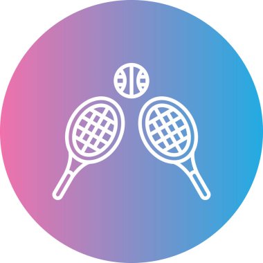 Tenis raketi. Web simgesi basit illüstrasyon
