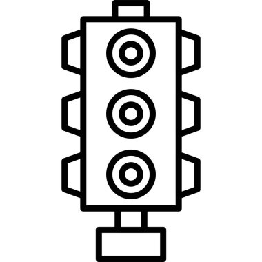 Trafik ışığı çizgi simgesi, vektör illüstrasyonu