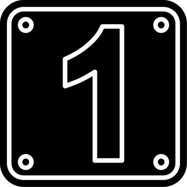 Bir numaralı simge, vektör illüstrasyonu