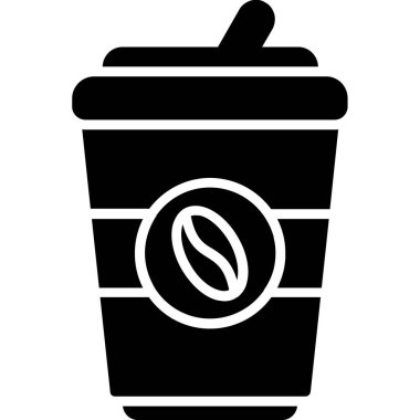 Kahve. Web simgesi vektör illüstrasyonu