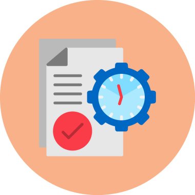 zaman yönetimi düz vektör simgesi