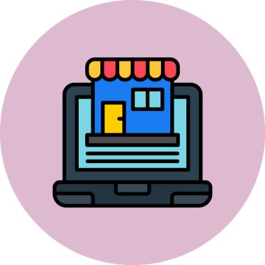 çevrimiçi dükkan vektör simgesi.