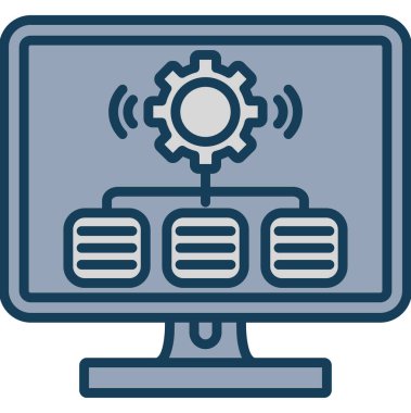 Bilgisayar donanımı. Web simgesi vektör illüstrasyonu