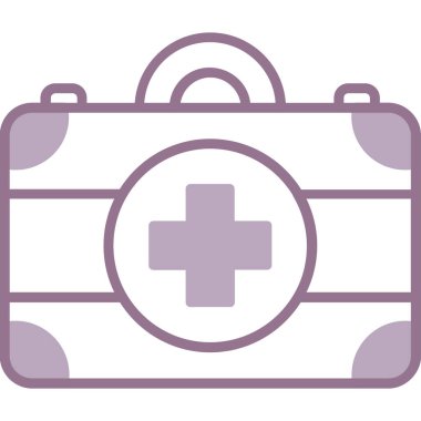 İlk yardım çantası simgesi, düz tasarım