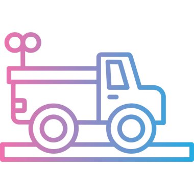 İnşaat kamyonu simgesinin vektör illüstrasyonu